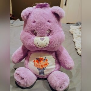Care Bears Share Bear Plushie  -  17" Share Bear Plush Backpack Doll